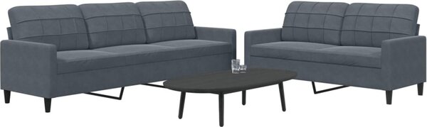 Maison Exclusive – 2-dielna sedacia súprava s vankúšmi, tmavosivý zamat