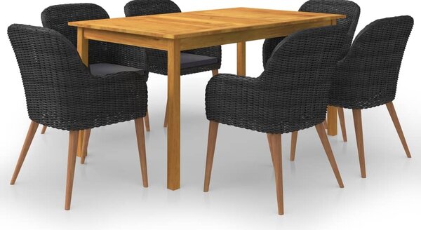 Maison Exclusive – 7-dielna záhradná jedálenská súprava, čierna