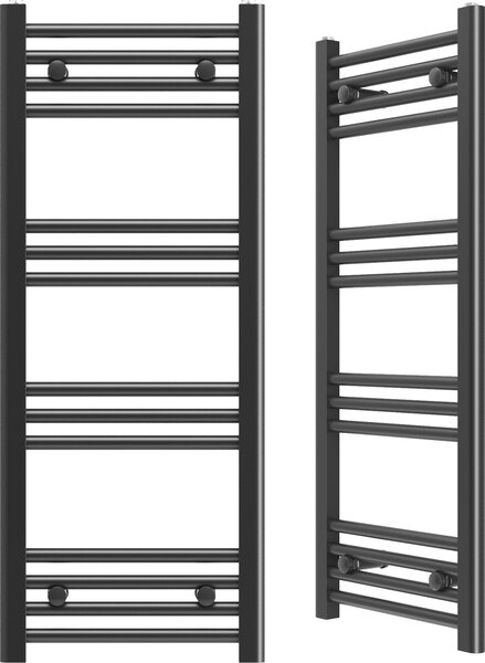 Granitan | Kúpeľňový radiátor Breno - 40x100 cm - čierny - moderný dizajn - ohrievač uterákov