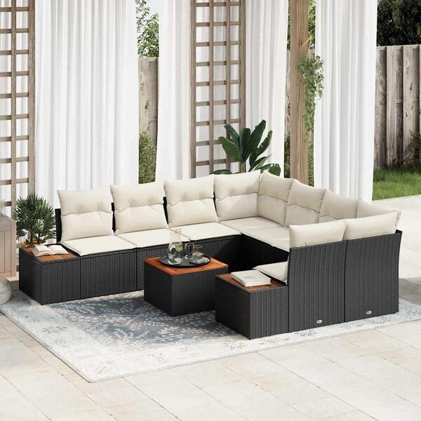 Maison Exclusive - Záhradný nábytok s úloným priestorom 9 ks ierny Poly Rattan