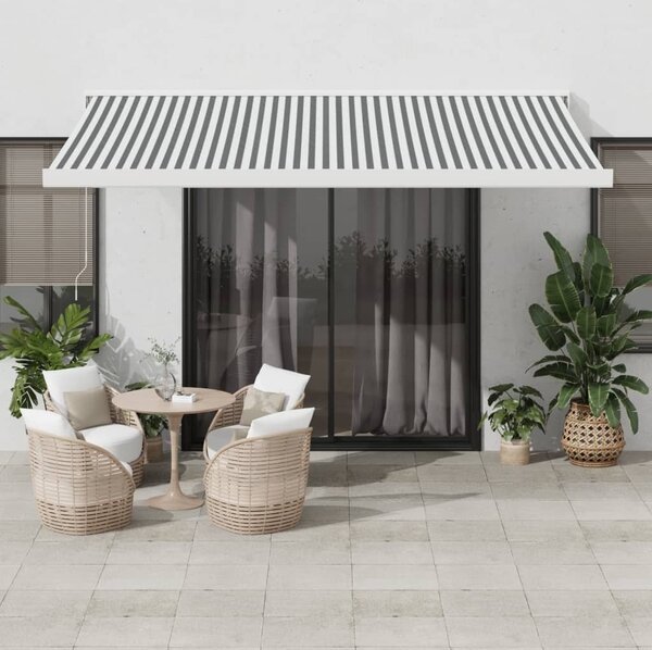Maison Exclusive – Manuálna markíza, 4,5 x 3 m, pruhovaná (antracitová a biela)