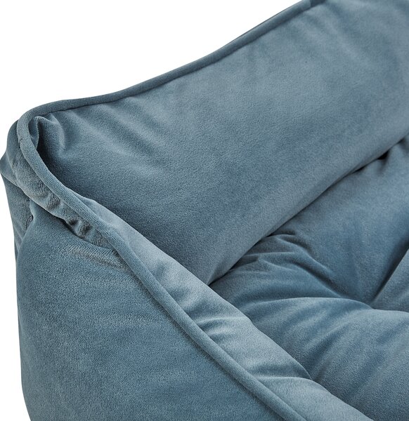 Posteľ pre domáce zvieratá modrý polyester zamat 70 x 60 cm obdĺžnikový pelech obývacia izba spálňa