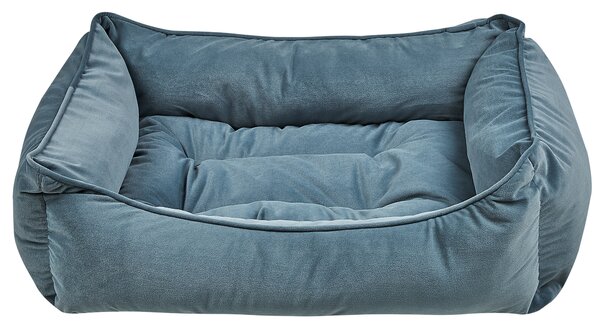 Posteľ pre domáce zvieratá modrý polyester zamat 70 x 60 cm obdĺžnikový pelech obývacia izba spálňa