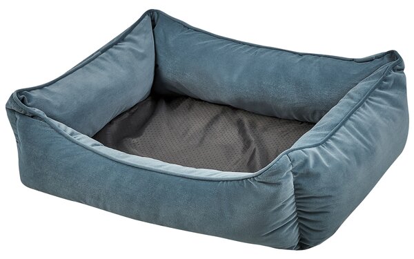 Posteľ pre domáce zvieratá modrý polyester zamat 70 x 60 cm obdĺžnikový pelech obývacia izba spálňa
