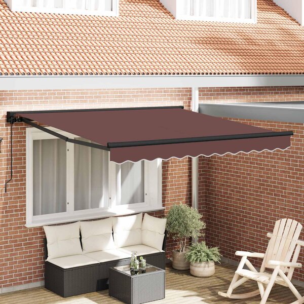 Maison Exclusive – rám markízy, hnedý, 350 x 250 cm, polyester sPolyuretánpovrchovou úpravou