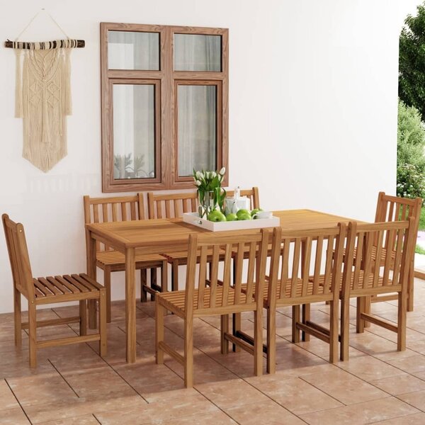 Maison Exclusive - 9-dielna záhradná jedálenská súprava 180x90 cm masívne teakové drevo