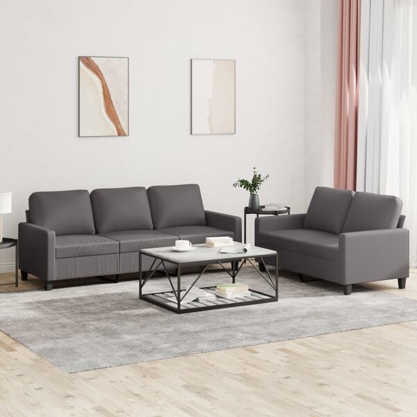 Maison Exclusive – 2-dielna sedacia súprava s vankúmi, sivá umelá koa