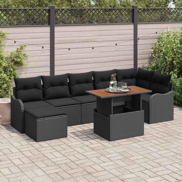 Maison Exclusive - Záhradný nábytok s úloným priestorom 8 ks ierny Poly Rattan