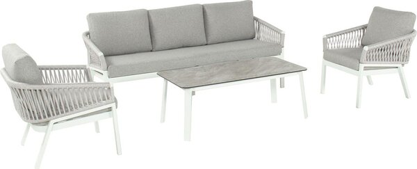 Sedacia súprava Rosalie, 4-dielna, so stolíkom, sivá, 120 x 60 cm