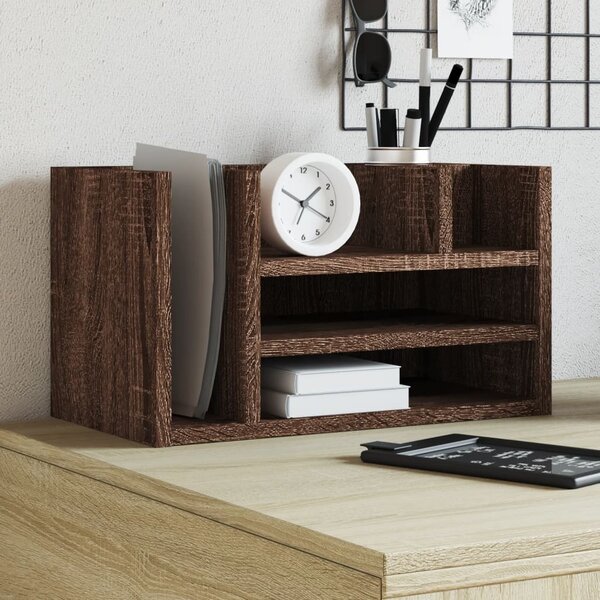 Maison Exclusive - Organizér na písací stôl hnedý dub 44,5x24x25 cm drevený materiál