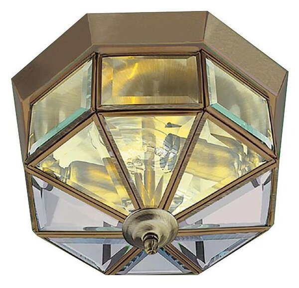 Searchlight 8235AB - Stropné svietidlo FLUSH 2xE14/60W/230V mosadz