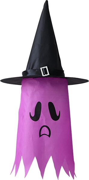 Halloweenské závesné svietidlo v tvare ducha – LED svietidlo v tvare ducha – farebné svietidlo na batérie pre halloweenskú párty, bar, záhradnú dekoráciu a vonkajie priestory