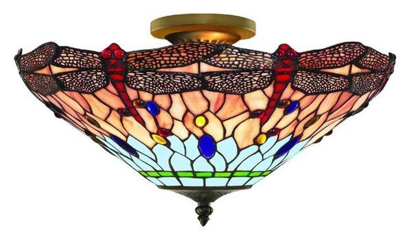 Searchlight 1289-16 - Tiffany prisadený luster DRAGONFLY 3xE14/40W/230V