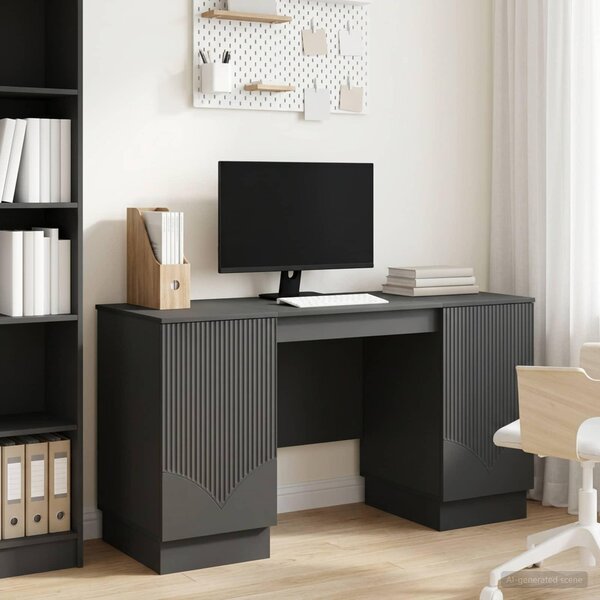 Maison Exclusive – písací stôl s policou, čierny, 142,5 x 50 x 75 cm, drevotrieska