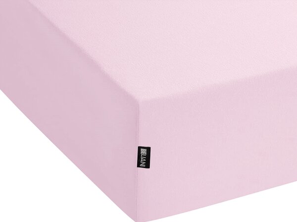 Napínacie prestieradlo ružové bavlnené 140 x 200 cm elastické okraje klasická posteľná plachta textílie do spálne