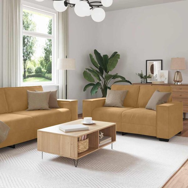 Maison Exclusive – 2-dielna sedacia súprava s vankúmi, hnedý zamat
