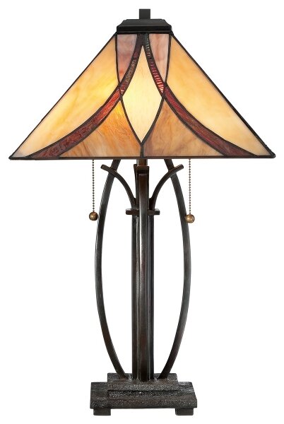Elstead QZ-ASHEVILLE-TL - Stolná lampa Tiffany ASHEVILLE 2xE27/60W/230V