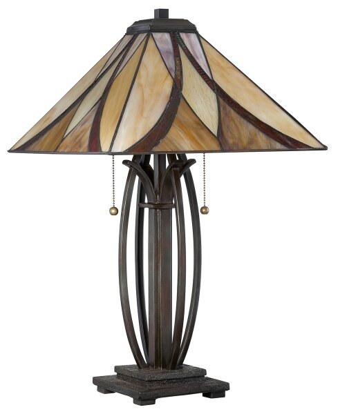 Elstead QZ-ASHEVILLE-TL - Stolná lampa Tiffany ASHEVILLE 2xE27/60W/230V