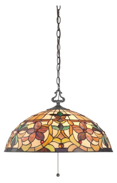 Elstead QZ-KAMI-P - Luster na reťazi Tiffany KAMI 3xE27/60W/230V