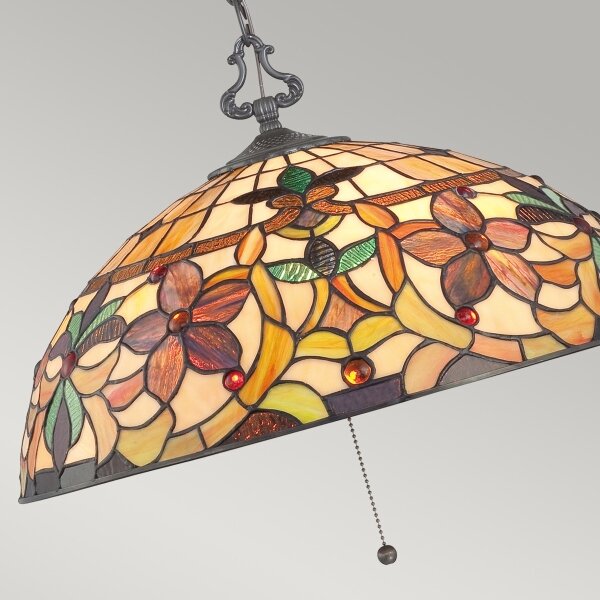 Elstead QZ-KAMI-P - Luster na reťazi Tiffany KAMI 3xE27/60W/230V