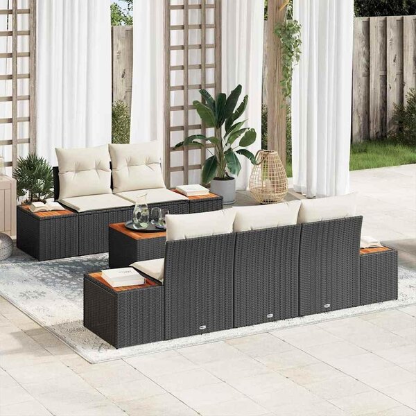 Maison Exclusive - Záhradný nábytok s úloným priestorom 6 ks ierny Poly Rattan