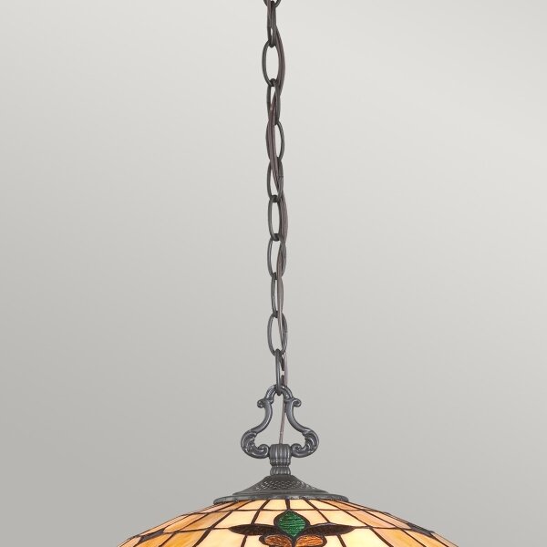 Elstead QZ-KAMI-P - Luster na reťazi Tiffany KAMI 3xE27/60W/230V