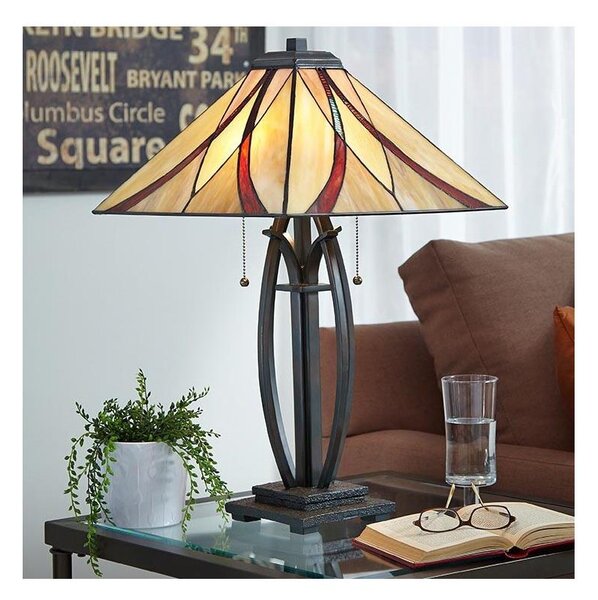 Elstead QZ-ASHEVILLE-TL - Stolná lampa Tiffany ASHEVILLE 2xE27/60W/230V