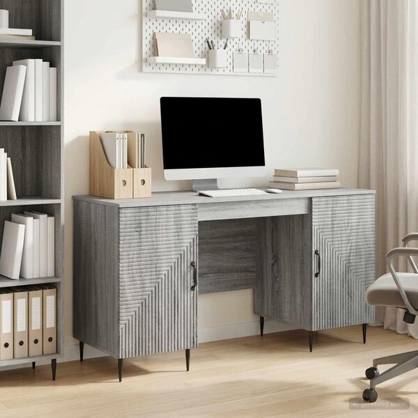 Maison Exclusive – Písací stôl Sonoma v šedej farbe, 142,5 x 50 x 75 cm, drevotrieska