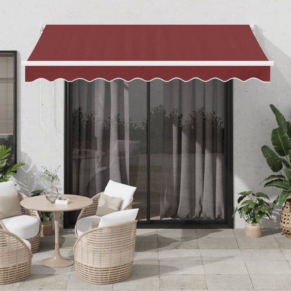 Maison Exclusive – Manuálna markíza, 3 x 2,5 m, bordová farba, 100% polyester