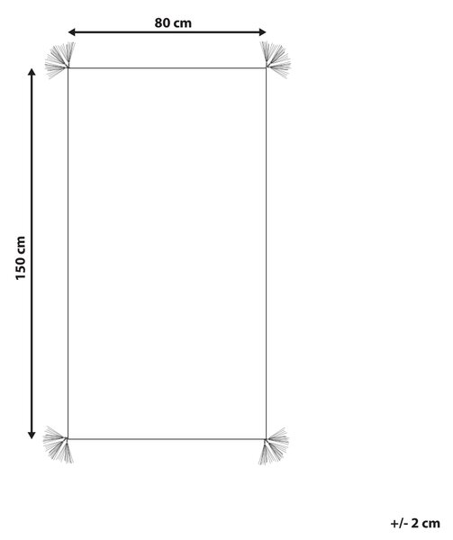 Koberec biely viacfarebný bavlna 80 x 150 cm obdĺžnikový tvar geometrický vzor so strapcami moderný boho štýl obývačka spálňa