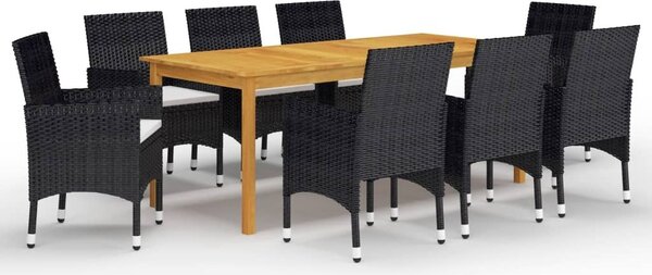 Maison Exclusive – 9-dielna záhradná jedálenská súprava, čierna