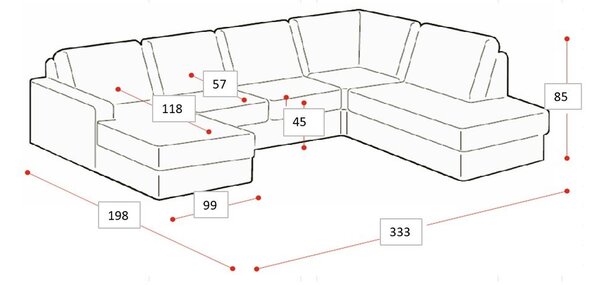 Béžová ženilková rohová pohovka (ľavý roh/do tvaru "U") Fabian – Scandic
