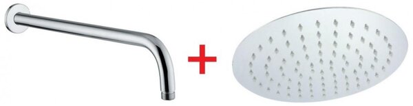 Sprchová hlavica SUPERSLIM, priemer 150mm + sprchové rameno ROUND