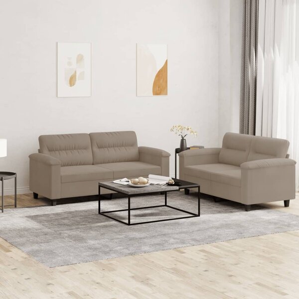 Maison Exclusive – 2-dielna sedacia súprava s vankúmi, farba taupe, mikrovlákno