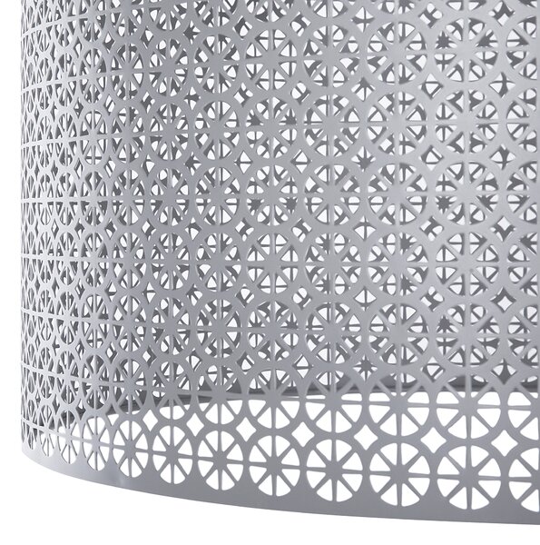 Závesná lampa sivá kov PVC 82 cm okrúhly tvar vyrezávané tienidlo na strop moderný štýl obývačky jedáleň