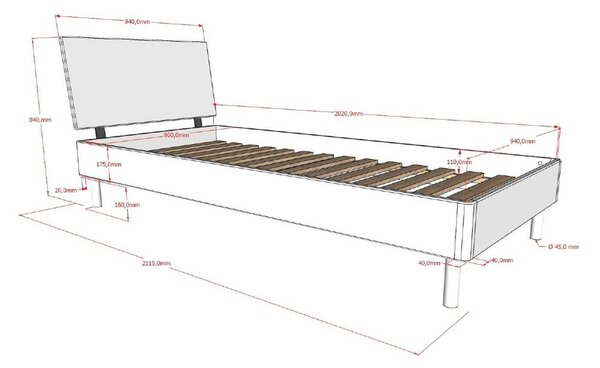 Jednolôžková posteľ z dubového dreva s roštom 90x200 cm v prírodnej farbe Forrest – Vipack