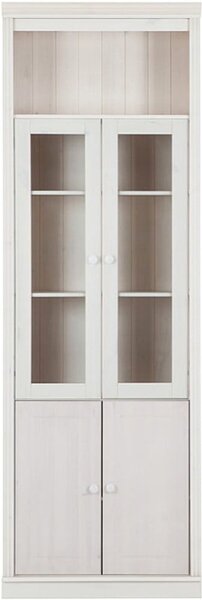 Biela vitrína z borovicového dreva 74x223 cm Anita – Støraa