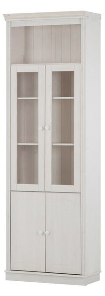 Biela vitrína z borovicového dreva 74x223 cm Anita – Støraa