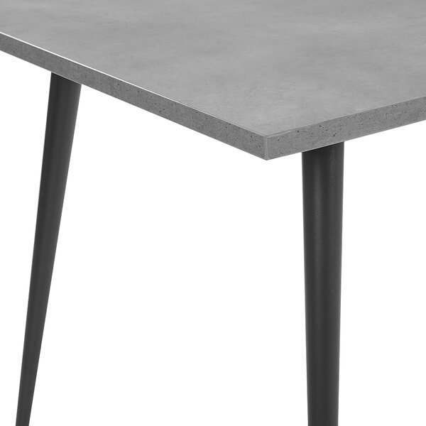 Jedálenský stôl sivý betónový efekt čierne kovové nohy 120 x 80 cm obdĺžnikový tvar pre 4 osoby moderný glamour štýl kuchyňa jedáleň