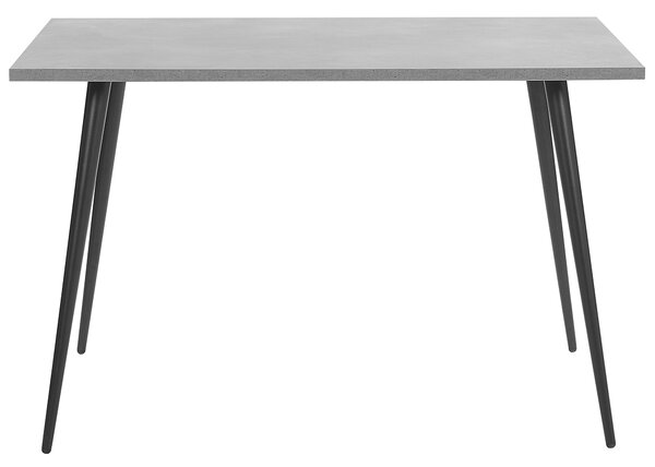 Jedálenský stôl sivý betónový efekt čierne kovové nohy 120 x 80 cm obdĺžnikový tvar pre 4 osoby moderný glamour štýl kuchyňa jedáleň