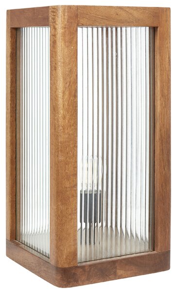 Stolná lampa svetlé mangové drevo so sklenenými panelmi industriálny dizajn moderné domáce dekorácie osvetlenie