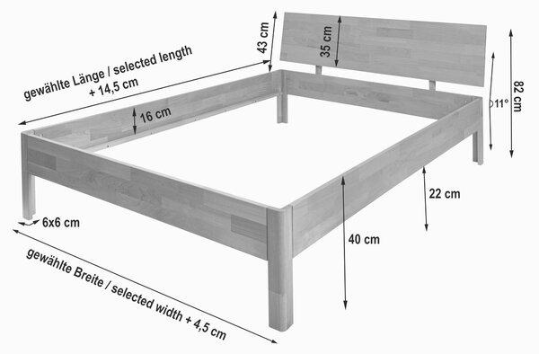 POSTEĽ, 120/200 cm jadrový buk P & B - Online Only spálne, Online Only