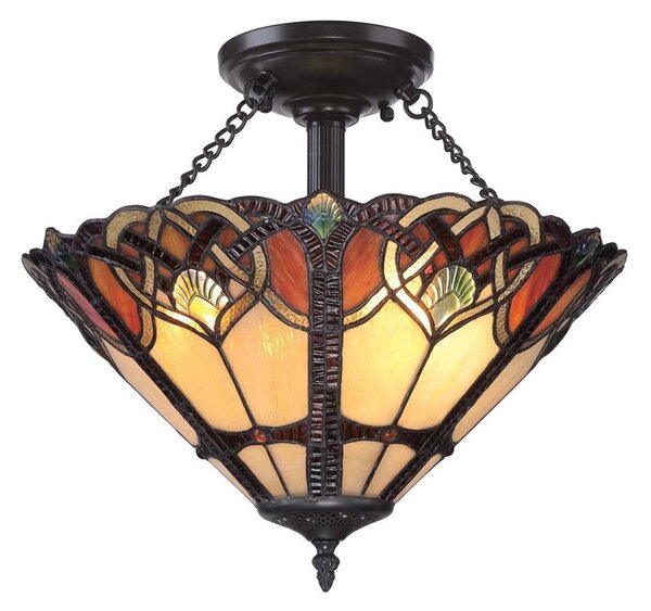 Quoizel QZ-CAMBRIDGE-SF - Stropné svietidlo Tiffany CAMBRIDGE 2xE27/100W/230V