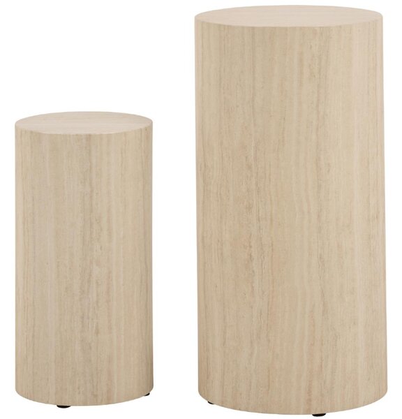 Actona Súprava 2 ks odkladacích stolíkov DICE béžový kameň