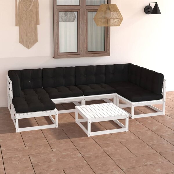 Maison Exclusive - 7-dielna záhradná sedacia súprava+podloky, borovicový masív