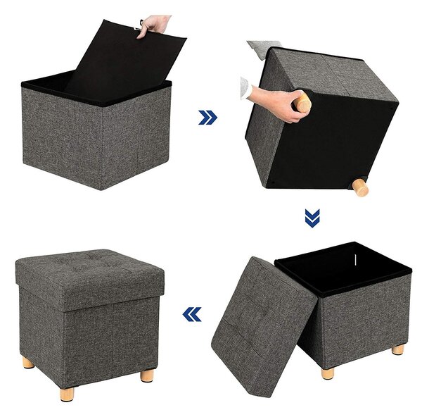 SONGMICS Taburetka Rothike tmavosivá