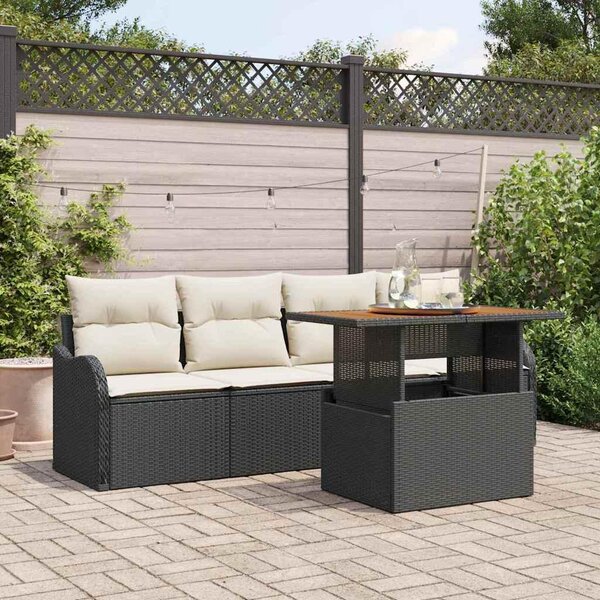 Maison Exclusive - Záhradný nábytok s úloným priestorom 5 ks ierny Poly-rattan