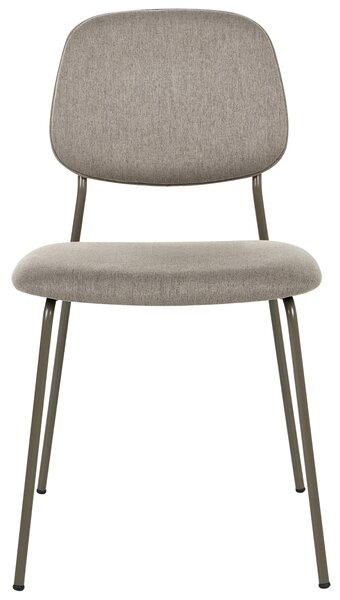 Sada 4 jedálenských stoličiek sivobéžový polyester železné nohy ochranné podložky moderný minimalistický dizajn jedáleň