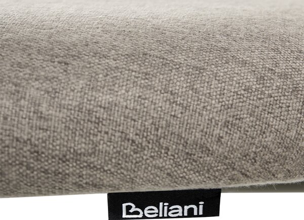 Sada 4 jedálenských stoličiek sivobéžový polyester železné nohy ochranné podložky moderný minimalistický dizajn jedáleň
