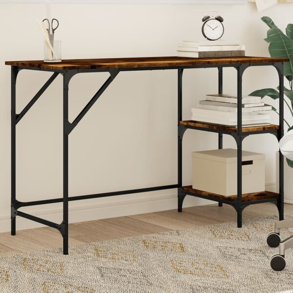 Maison Exclusive - písací stôl z dymového dubu 120x50x75 cm kov drevený materiál